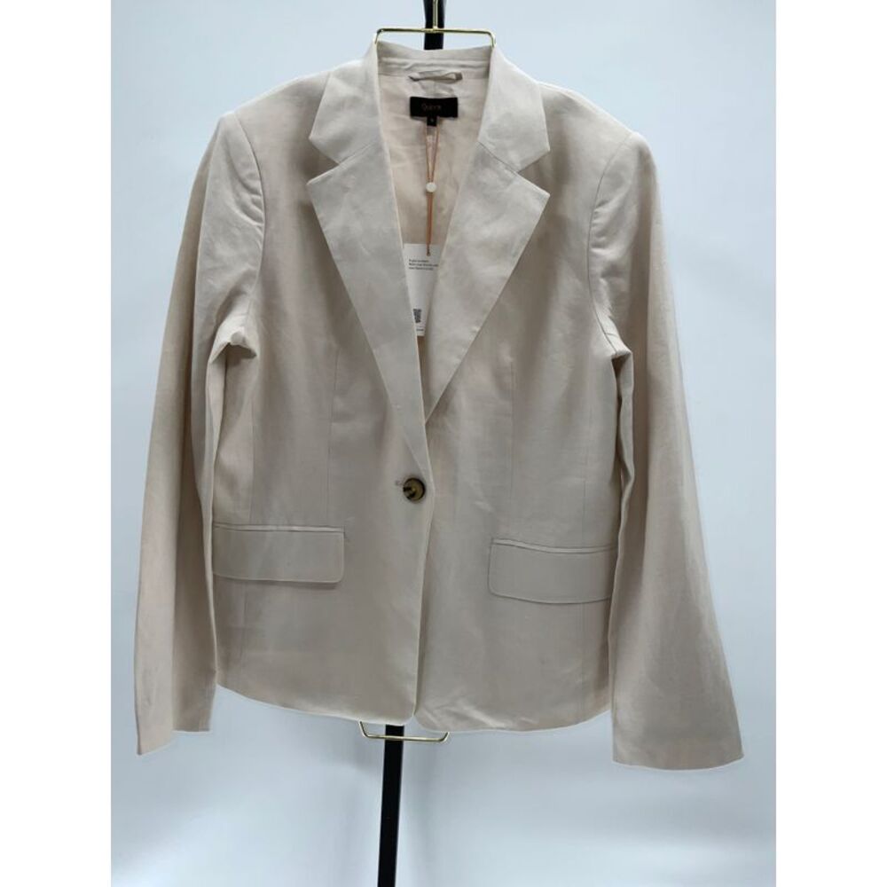 Quince Women's 100% European Linen Structured Blazer Cream M